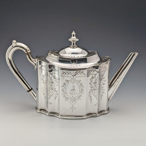 Circa 1880 British antique silver plate teapot Thomas Prime